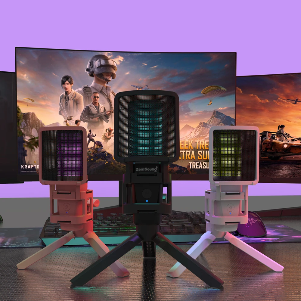 ZealsoundMicrophone USB pour podcasting statique, streaming sur PC et