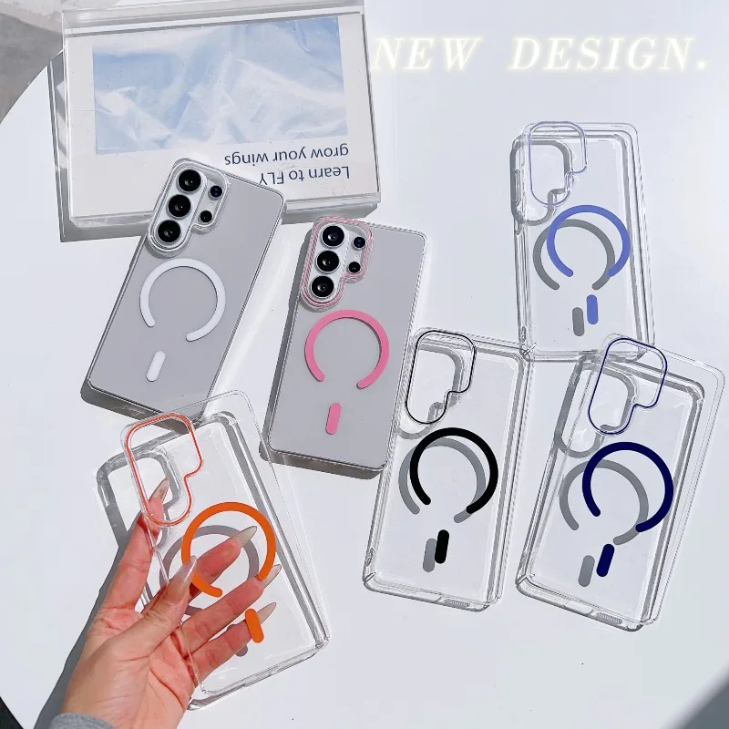 Premium Business-Blue Luxury MagSafe-Compatible Phone Case with Wireless Charging and HD Clear Cover