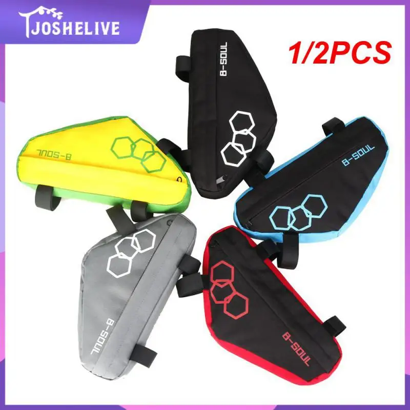 

1/2PCS Waterproof Bike Bag 4 Colors Polyester Triangle Bag Front Tube Frame Riding Pouch Bike Accessories Сумка Для