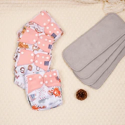 Elinfant Waterproof Eco-Friendly Washable Baby Cloth Diaper with 4 Absorbents - 4CD4MF (ES061-SD29P4)