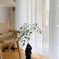Striped Vertical Privacy Tulle for Windows Transparent Chiffon White Tulle Blinds Sheer Curtains for Living Room Bedroom Net 커튼 5