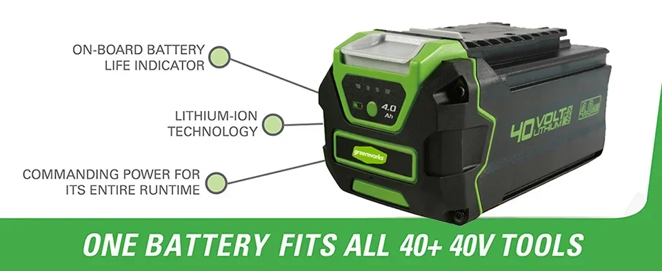 Greenworks 40V Bürstenloser Kettensägenmotor 12M/S mit Original 16-Zoll-Kettenstange und Oregon-Sägekette mit 4-Ah-Akku und Ladegerät – Detail 9