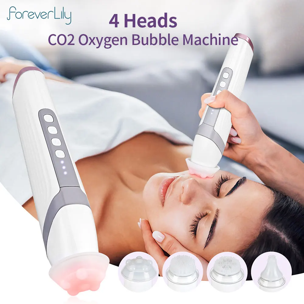 Rechargeable CO2 Oxygen Bubble Machine 7 Colors LED Photon Facial Exfoliate Skin Care Pen Vibration Deep Cleansing Beauty Device