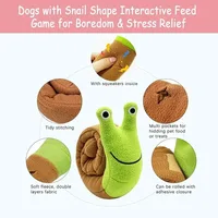 Dog Squeak Toys Pet Sniffing Plush Snails Toys Tibetan Food Molar Puzzle Dog Toys Interactive Dog Puzzle Toy Feeder Pet Supply 2