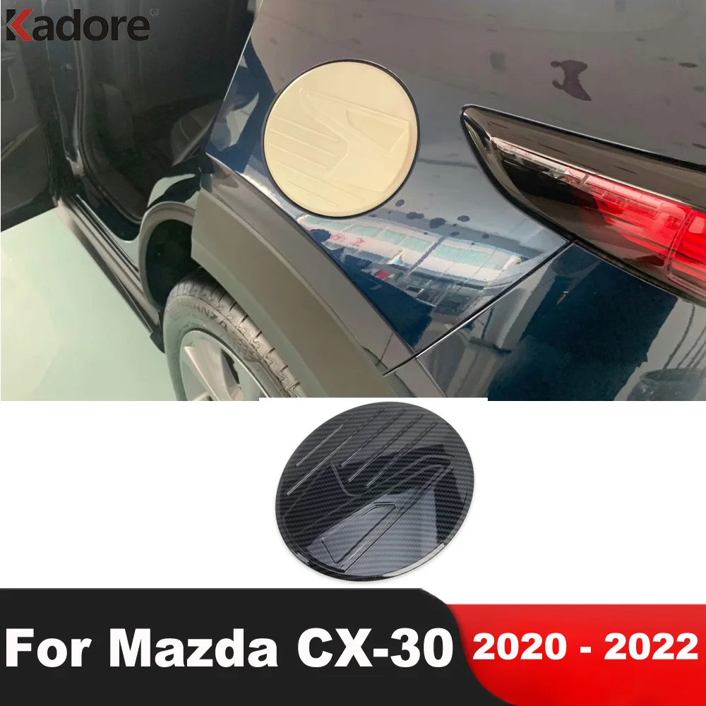 For Mazda CX30 CX 30 2020 2021 2022 Carbon Fiber Fuel Tank Cap Cover