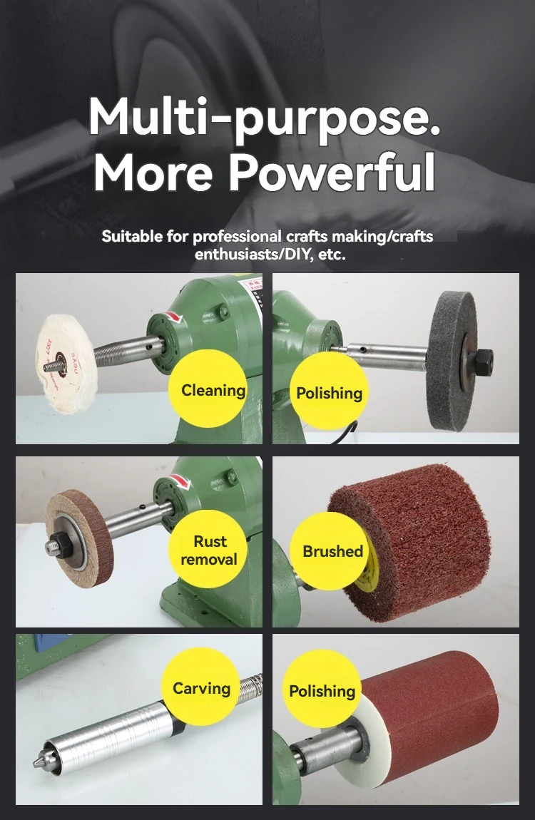 Desktop Cloth Wheel Polishing Machine Metal Acrylic Polishing Stainless Steel Gr
