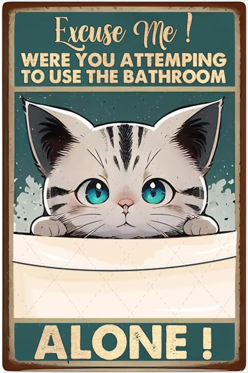 Извините, кошка, забавный металлический знак для ванной комнаты, домашний декор для комнаты, Винтажный Черный кот, Арт, алюминиевый знак, забавный постер с кошкой, винтажный жестяной Si