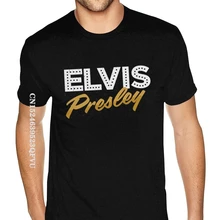 

Wholesale Elvis Presley Tees Shirts For Men Custom Made Gothic Style Anime Tshirt Black O Neck T-Shirt Punk Style