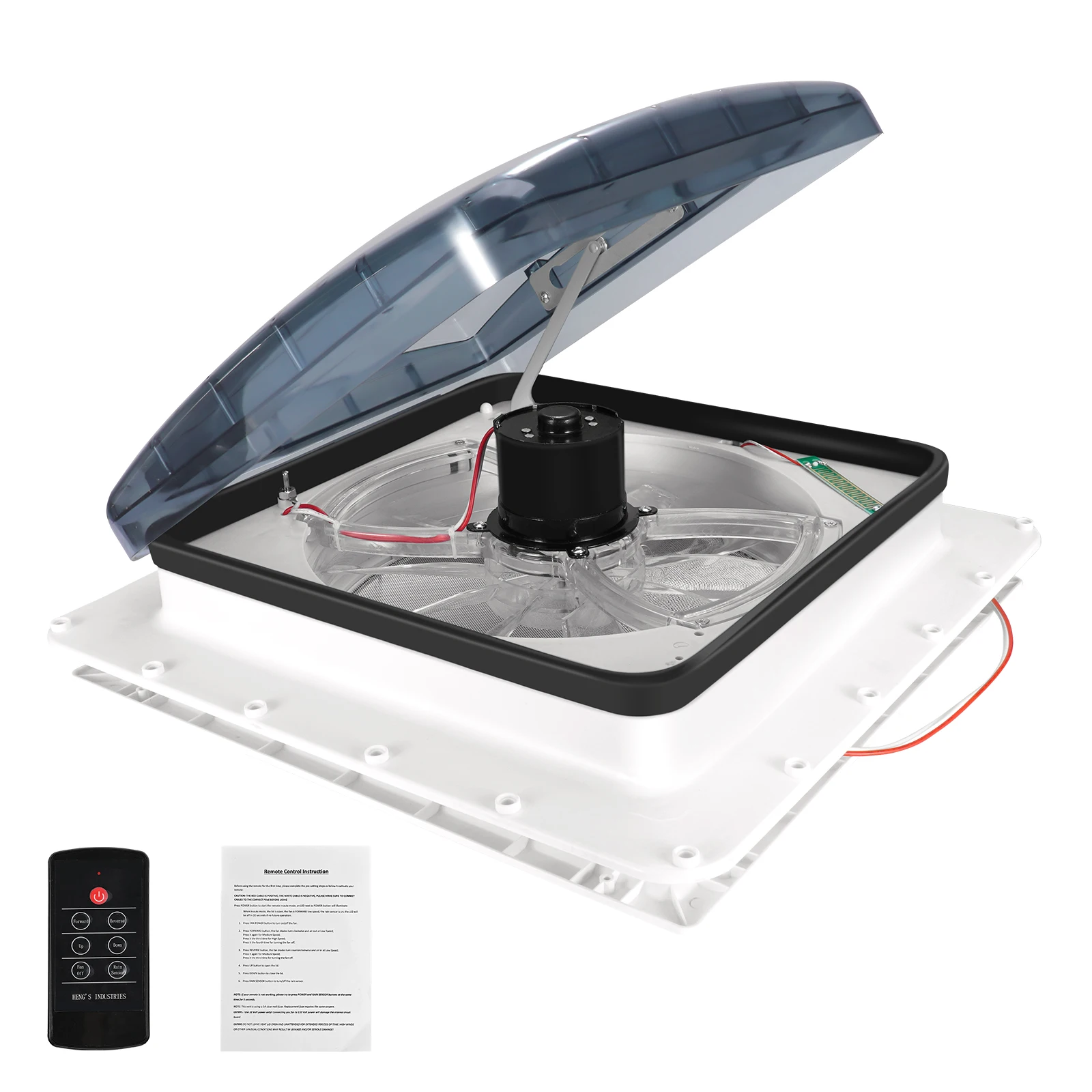 Ventilatore Da Tetto Per Camper Aomdom 12V - Con Telecomando E Sensore Pioggia - Foto 4