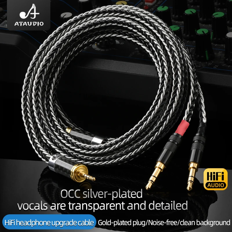 Ataudio Hi-End Hifi Headset Cable Placcato Oro Stereo Jack Da 3.5Mm Per Mdr Z7 He1000Se 2.5/4.4/6.35Mm Xlr Upgrade Cavo Per Cuffie