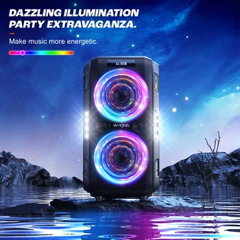 W-KING 250W PEAK Large Bluetooth Speaker Loudest/Massive 120dB/12 Custom Bass, V5.3 Big Party Boombox Portable Speaker Wireless 2