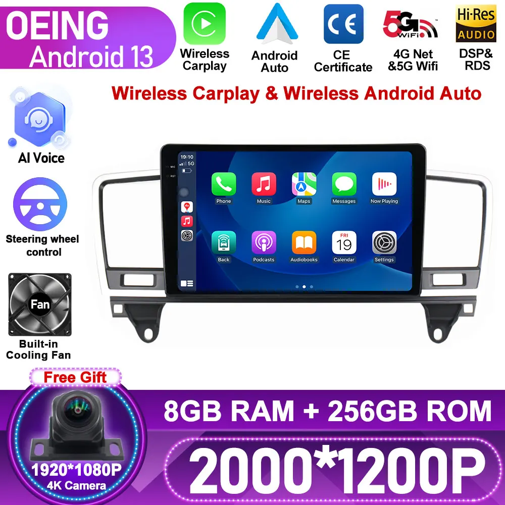 

Android для Mercedes Benz M-Class M Class W166 ML 2011-2015 Автомобильная магнитола с экраном Qled автомобильный Carplay мультимедийный плеер видео GPS