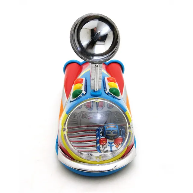[Funny] Adult Collection Retro Wind up toy Metal Tin Moon Rocket Lunar rover Mechanical Clockwork toy figures model kids gift 2