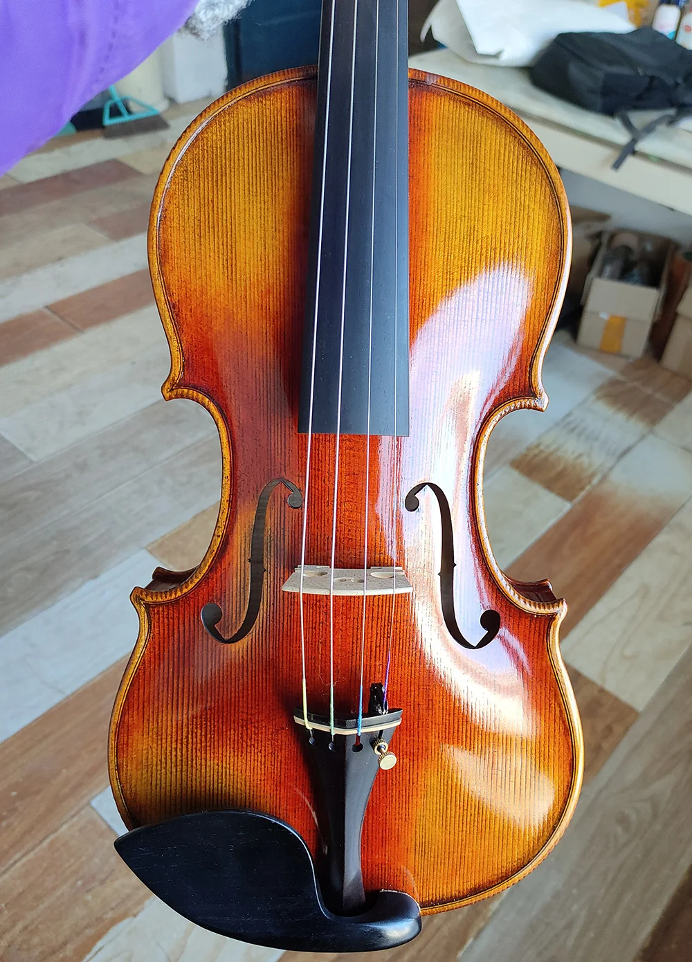 One Piece Back! Master II Level Guarnerius Violin Size 4/4 European Wood Handmade Oil Antiqued Varnish