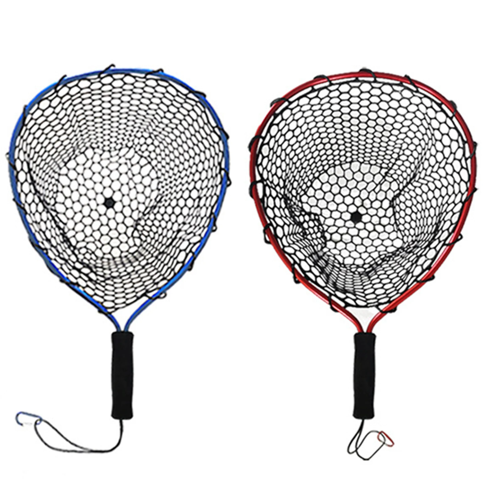 

Fishing Net With Aluminum Alloy Blue Red Handle Long-lasting Lightweight Quick Catch For Outdoor And Leisure Fishing Accessories