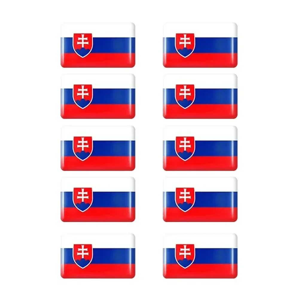 10pcs Epoxy Flag Car Stickers Set