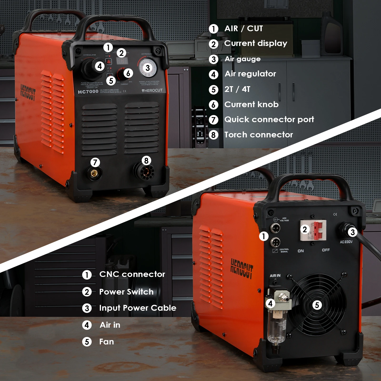 CNC Pilot Arc Plasma Cutter HeroCut HC7000 Non HF Blow Back 220V High Quality Plasma Cutting Machine 25mm Clean Cut 4
