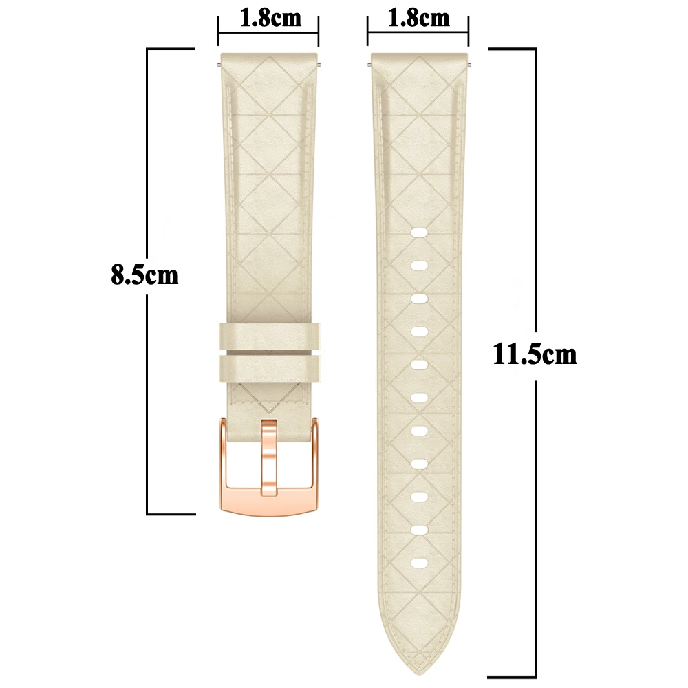 Premium 18mm Synthetic Leather Watchband Strap - Elegant Wristband Bracelet