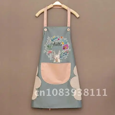 

Aprons for Kitchen Women Men Household Wipeable Waterproof Oil-Proof Tablier Cuisine Femme Baking Accessories