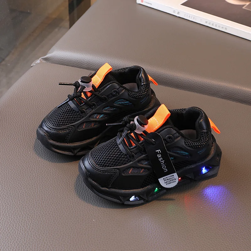 1-6 Years LED Baby Luminous Sport Sneakers Boys Girls Anti-slip Toddler Mesh Shoes