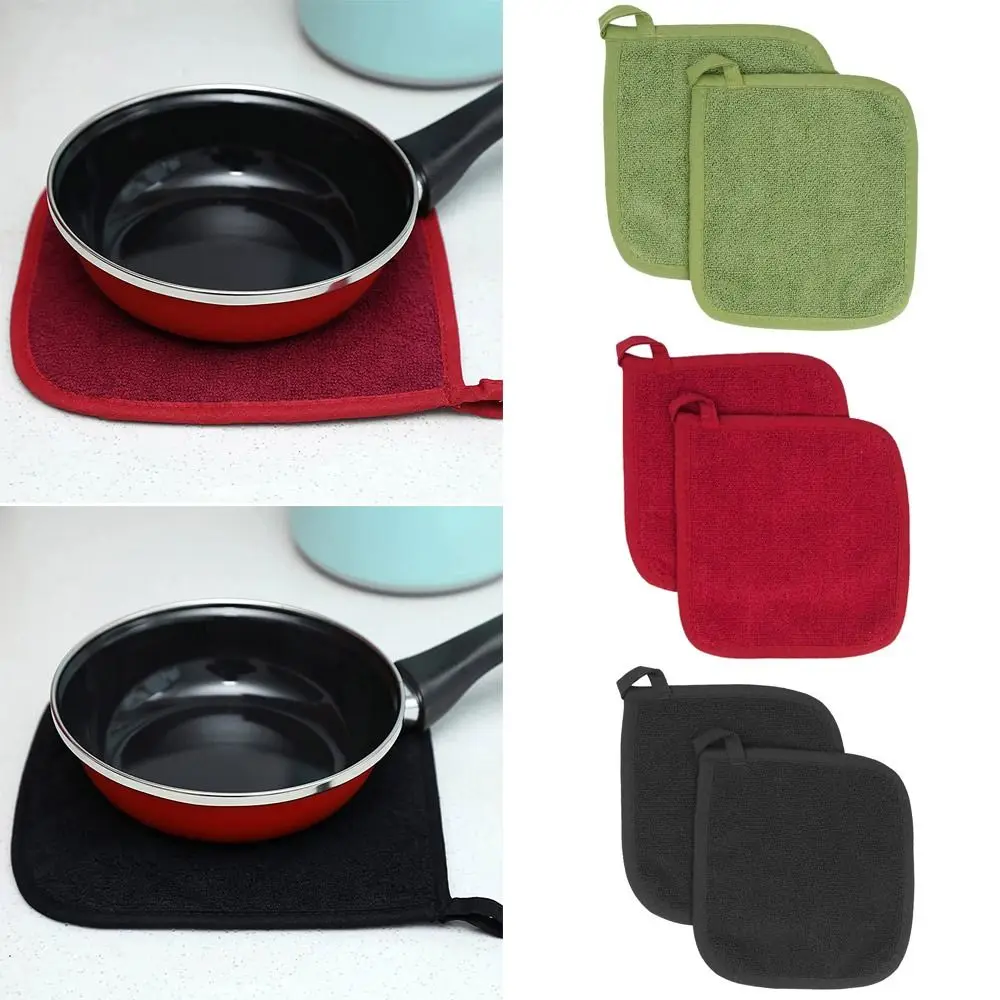 Cotton Pot Holders 2PCS Cotton Pot Holder Pan Oven Cloth Resistant Insulation Pads Kitchen Placemats Table Toweling Heat Insulation Mat