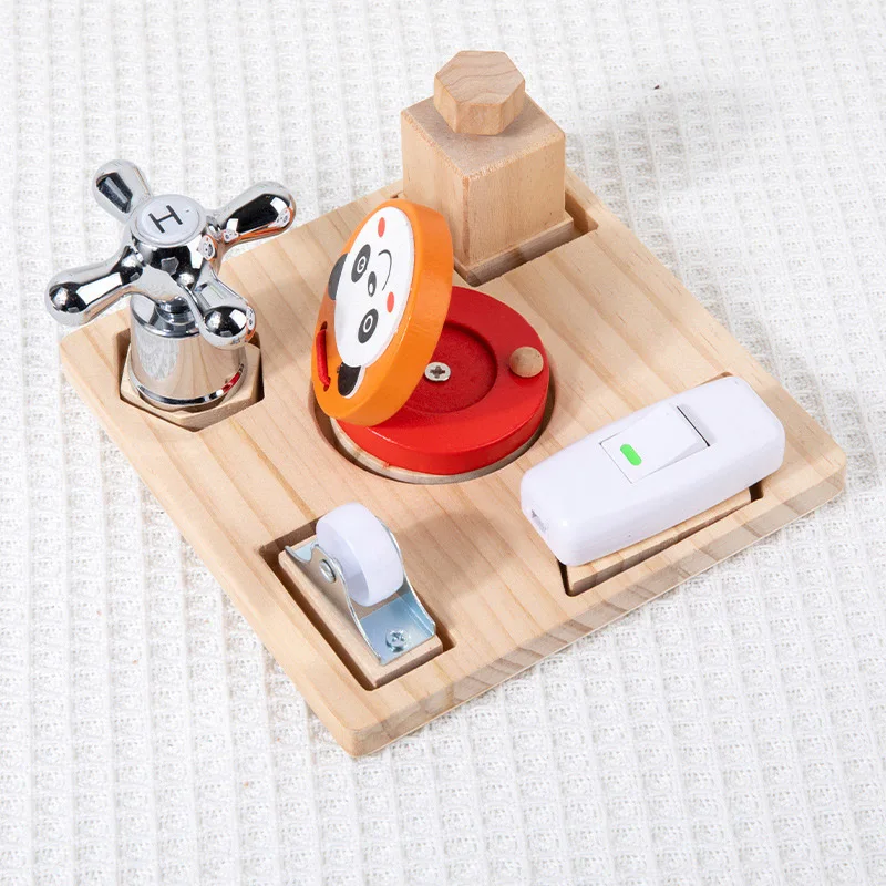 

Wooden Kids Montessori Shape Matching Busy Board Parent-child Interactive Multifunctional Educational Teaching Aids Toy Gifts