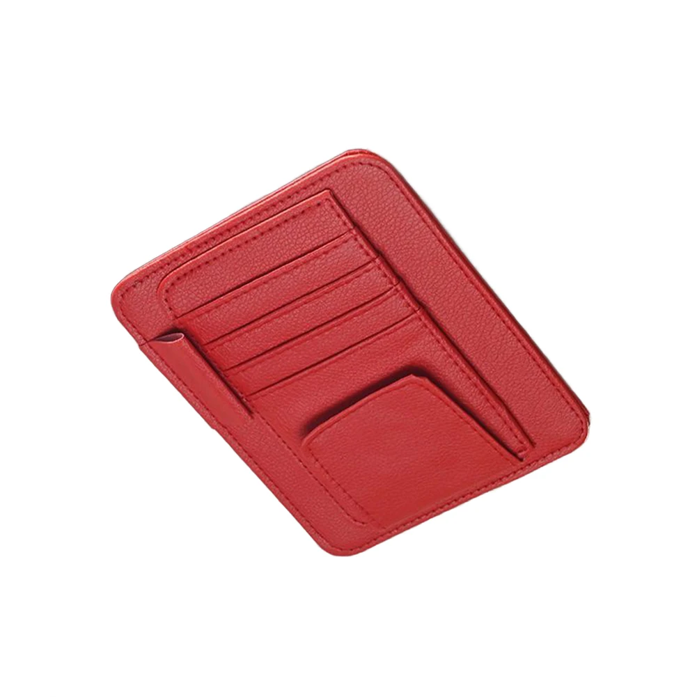 

Car Sun Visor Organizer Multi-Pocket Leather Sunglasses Holder Storage Card Holder Card IC Glasses Clip Sunshade Bag Car-Storage