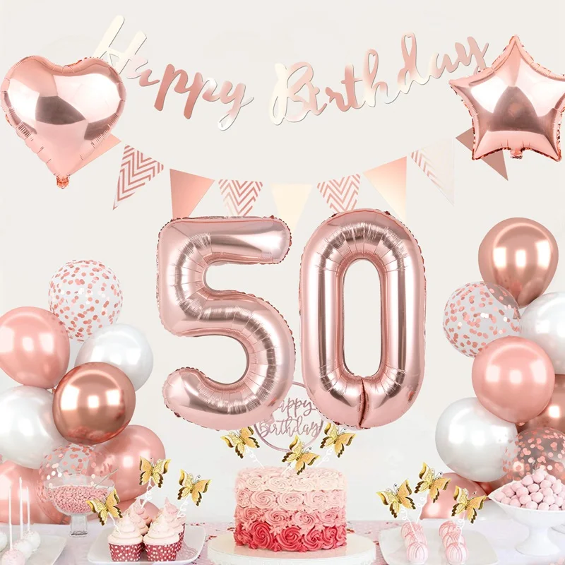 Ballons gonflables numérotés avec confettis pour adultes, décoration de