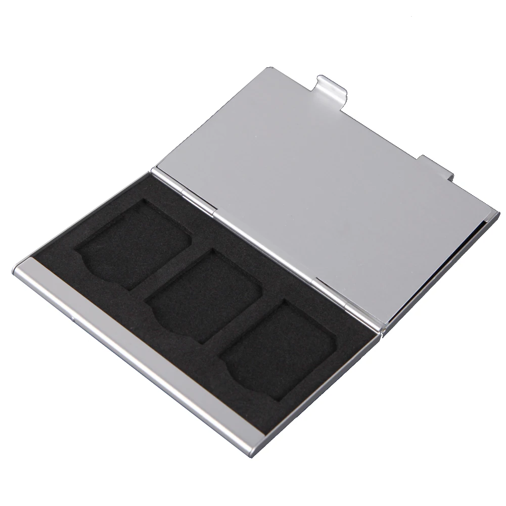 Memory Card Holder Protector Aluminum Memory Card Storage Box Organizer Accessories for SD/SDHC/MMC Cards