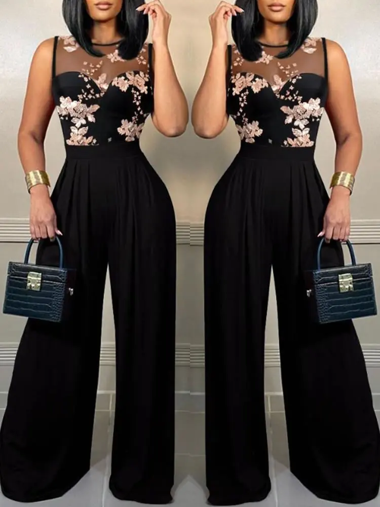 Chic Sexy Women Elegant One Piece Bodysuits Evening Ladies Sequin