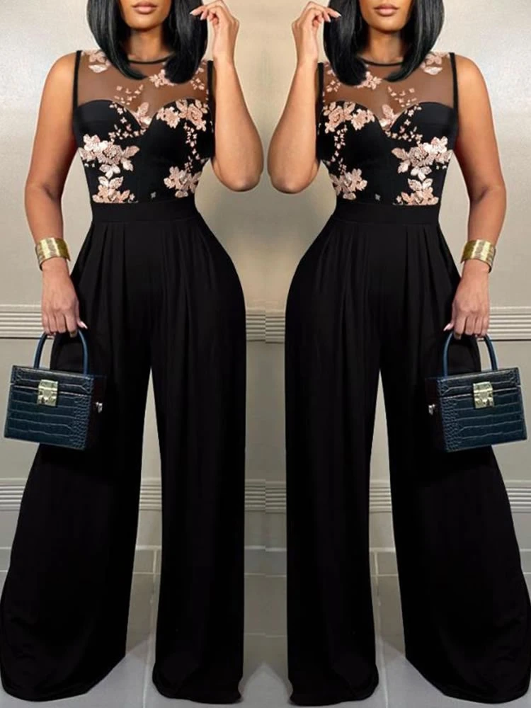 Chic Sexy Women Elegant One Piece Bodysuits Evening Ladies Sequin ...