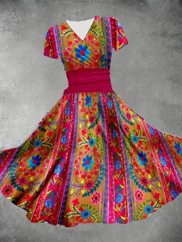 plus Size Elegant Floral Maxi Dress Summer Fashion Wide Hem Long Skirt Party Evening Gown for Women
