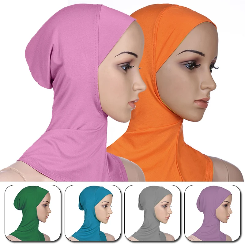 

Women Pure Color Muslim Turban Islamic Hijab Hat Soft Lady Underscarf Ninja Scarf Clothing Accessories