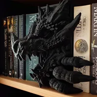 Dragon Book Corner, 3D Printed Dragon Fantasy Bookshelf Decor and Bookends 1