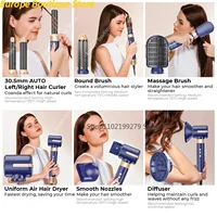 Sèche-cheveux 7 en 1, brosse sans balais, haute vitesse, avec diffuseur, sèche-cheveux ionique, peigne de coiffure à Air chaud, bigoudi automatique 3