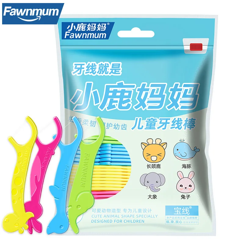 Children's Dental Floss 40 Sticks Colored Floss For Children Cure Dent Teeth Cleaning Orthodontic Interdental Pick Dental Floss Stick Tools
