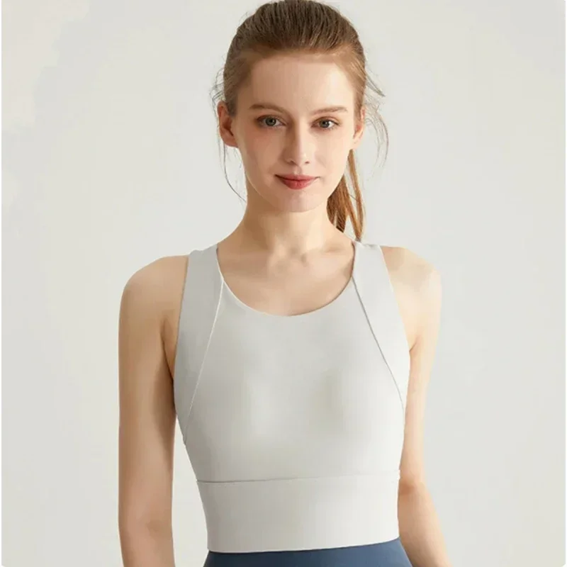 النساء الرياضة حمالات الصدر اليوغا سترة علوية عالي...