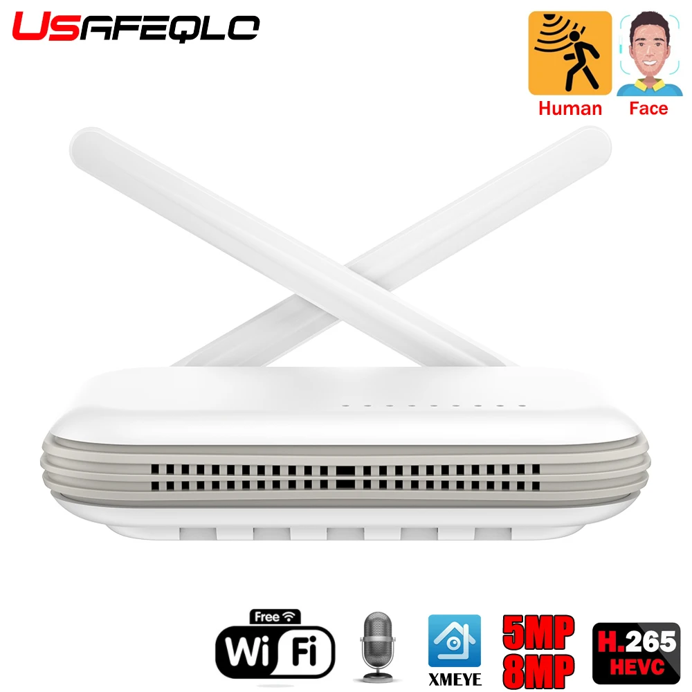 USAFEQLO H.265 3 Мп 5 8 МП 4K HD каналов Мини Wi-Fi NVR Xmeye iCsee камера для систем видеонаблюдения