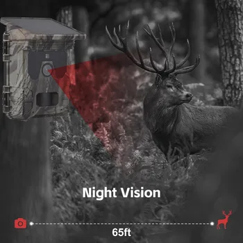 Solar Powered Night Vision Trail Camera 50MP 4K Hunting Cameras 0.3s Trigger Time Trail Camera for Wildlife Monitoring Hunting 4