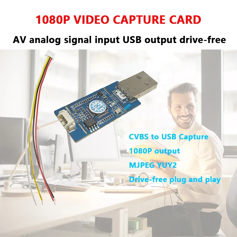 Scheda di Uscita USB/Scheda TYPE-C per Acquisizione Segnale Analogico AV CVBS e S-VIDEO in Digitale, Senza Driver, 1080P - immagine 6