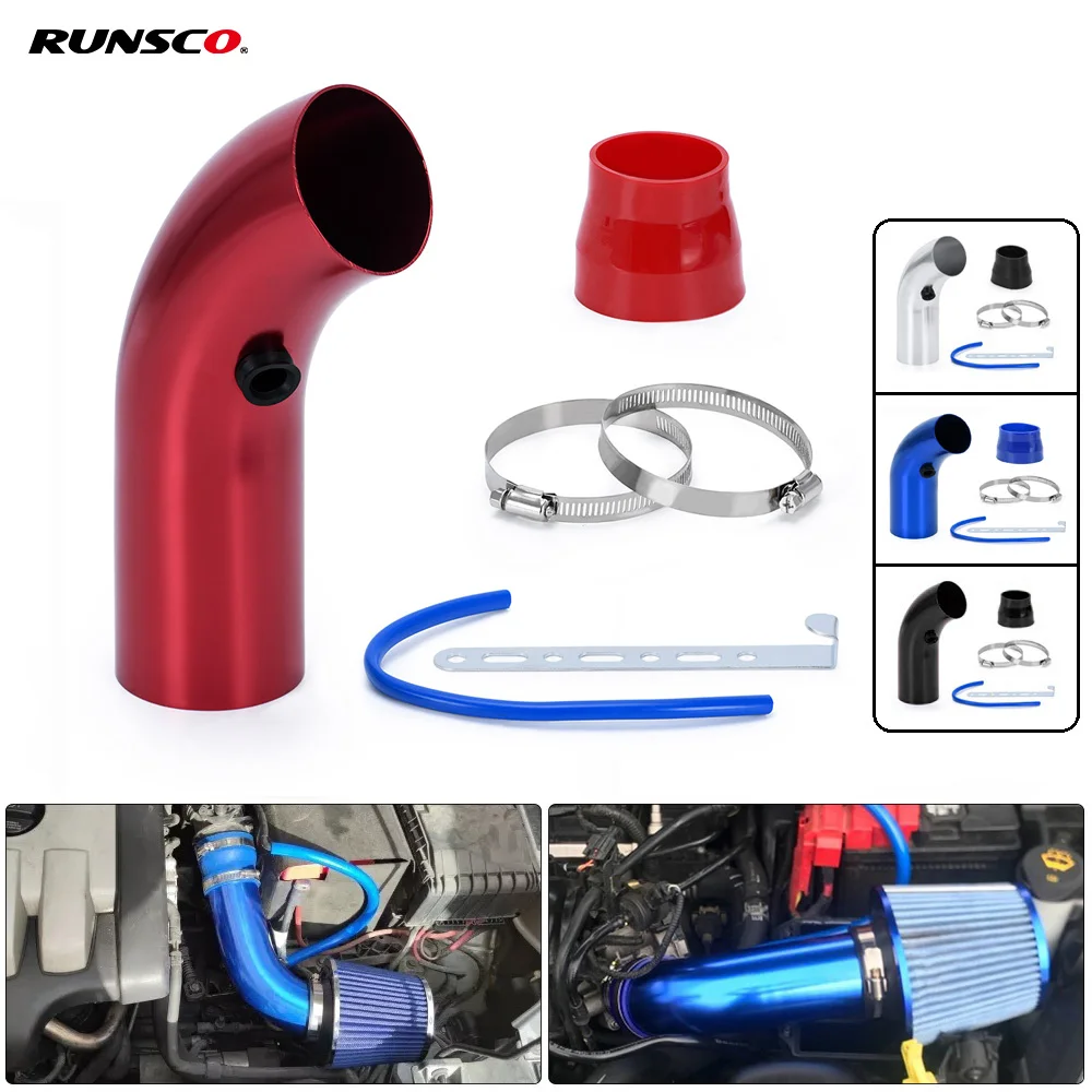 Universal 3" 76mm Air Filter & Cold Air Intake Pipe Turbo Induction