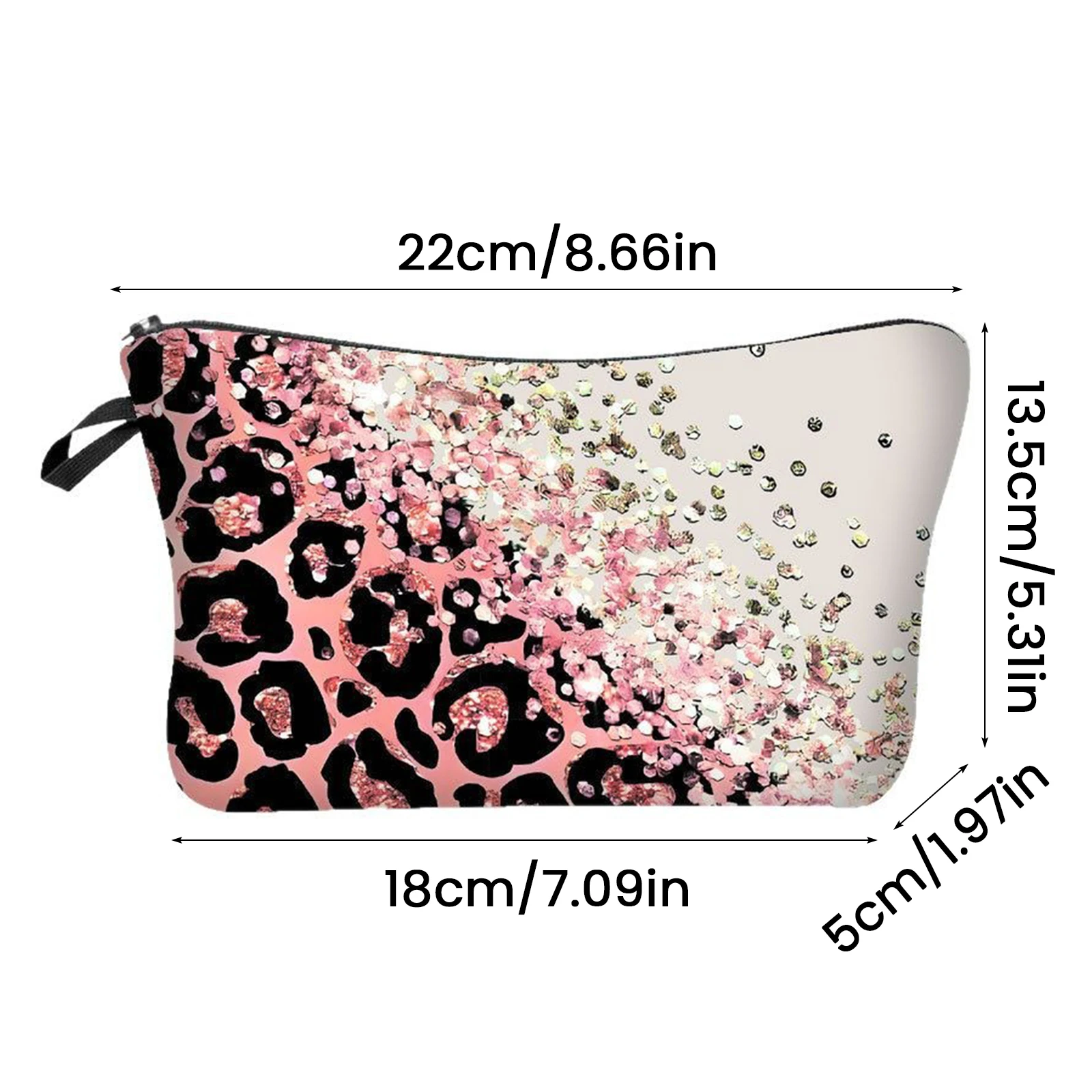 Animal Print Small Cosmetic Bag Lightweight Portable Pouch Purse Cute Pouch Wash Bag Multi-Functional for Women Travel Makeup
