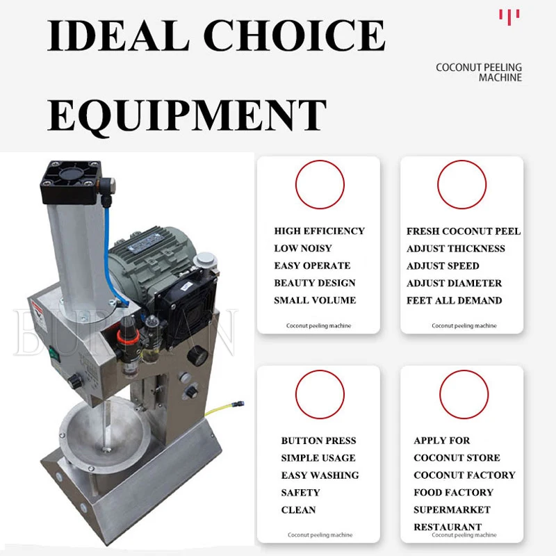 Electric Industrial Coco Green Fresh Diamond Shape Tender Coconut Skin Peeler Trimming Peeling Machine 3