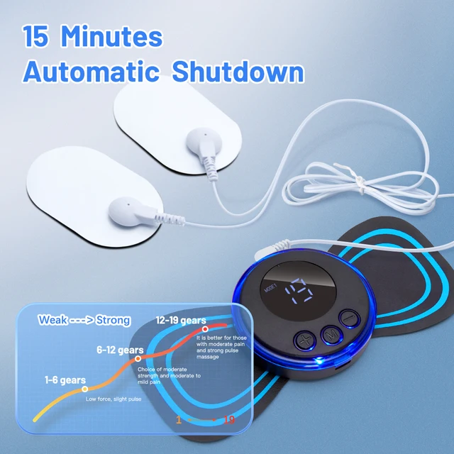 8 Modes Rechargeable Neck Massager with Remote Control Ems Low Frequency Pulse Massager for Muscle Relaxation Relief The Pain 3