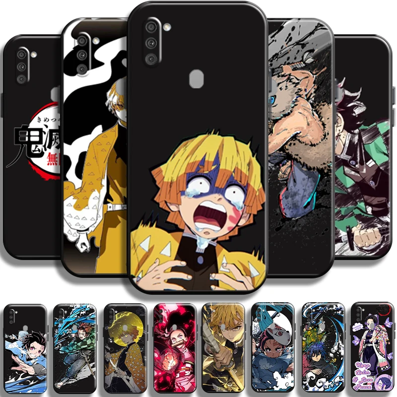 

Demon Slayer Kamado Zenitsu For Samsung Galaxy M11 Phone Case Full Protection Coque Cover Soft TPU Cases Liquid Silicon Funda