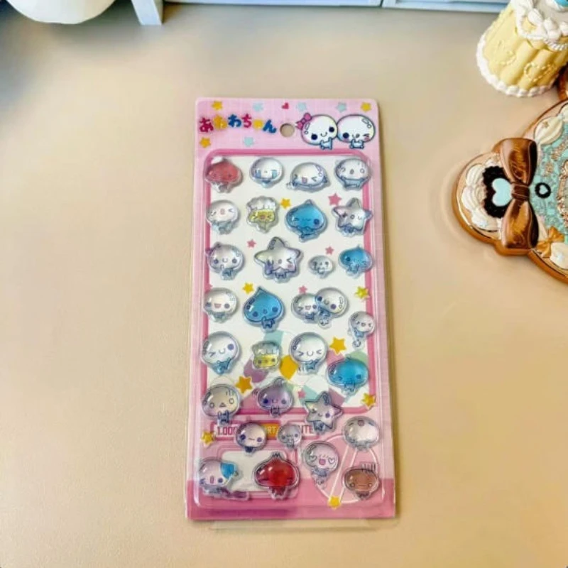 DIY 3D 귀여운 스티커, 스크랩북, 노트북 장식, 파티용 미적 스티커, 크리스탈, 작은 물, 젤라틴 스티커