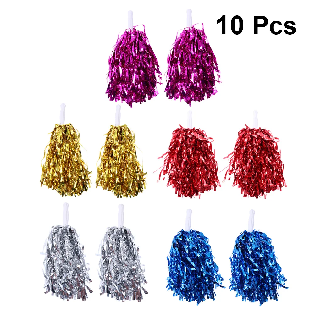 10 Pcs 25g Plastic Cheering Balls Squad Spirited Fun Cheerleading Kit Cheer Poms Cheerleaders Supples with Handle for 10 pcs 25g plastic cheering balls squad spirited fun cheerleading kit cheer poms cheerleaders supples with handle for