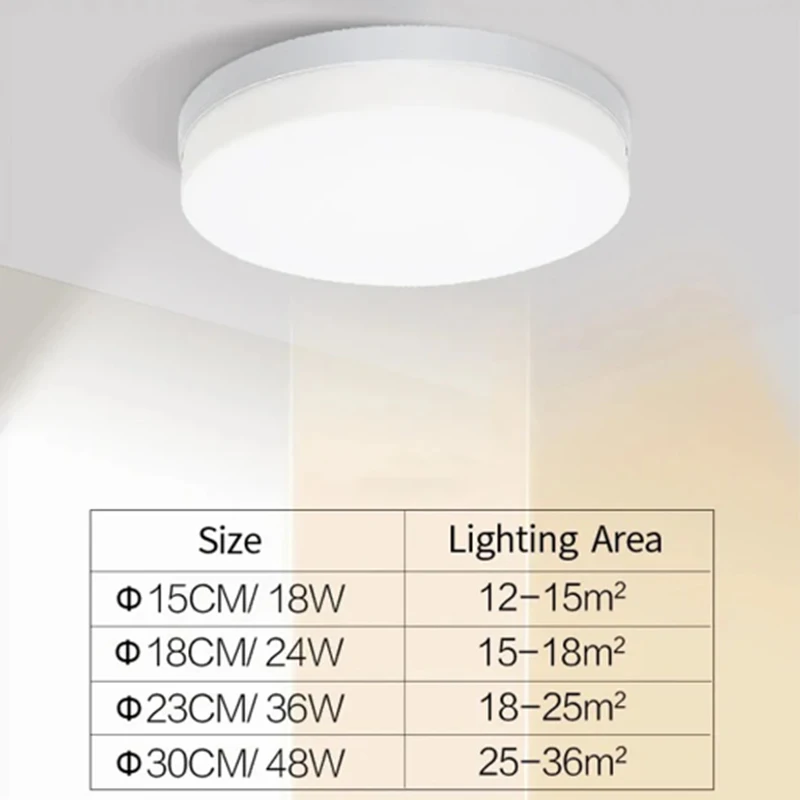 Ultra-thin Round LED Light Ceiling Lamp for Bedroom kitchen Bathroom 48W 36W 24W 18W Ceiling Light Indoor Lighting