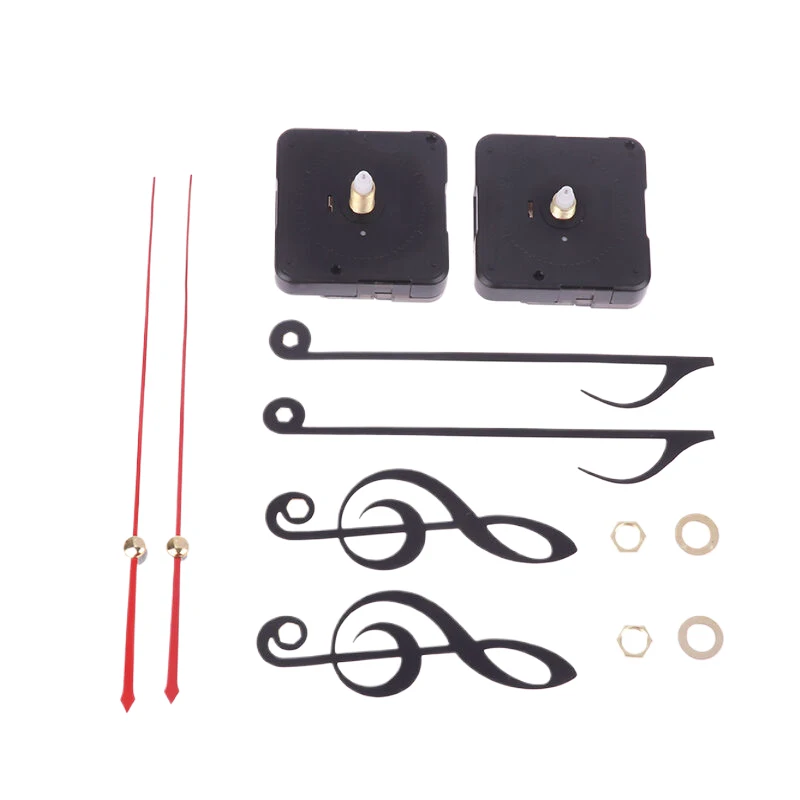 Kit Movimento Orologio Al Quarzo Con Lancette Metalliche Nere - Meccanismo Fai Da Te Per Riparazione O Costruzione Orologi Da Parete