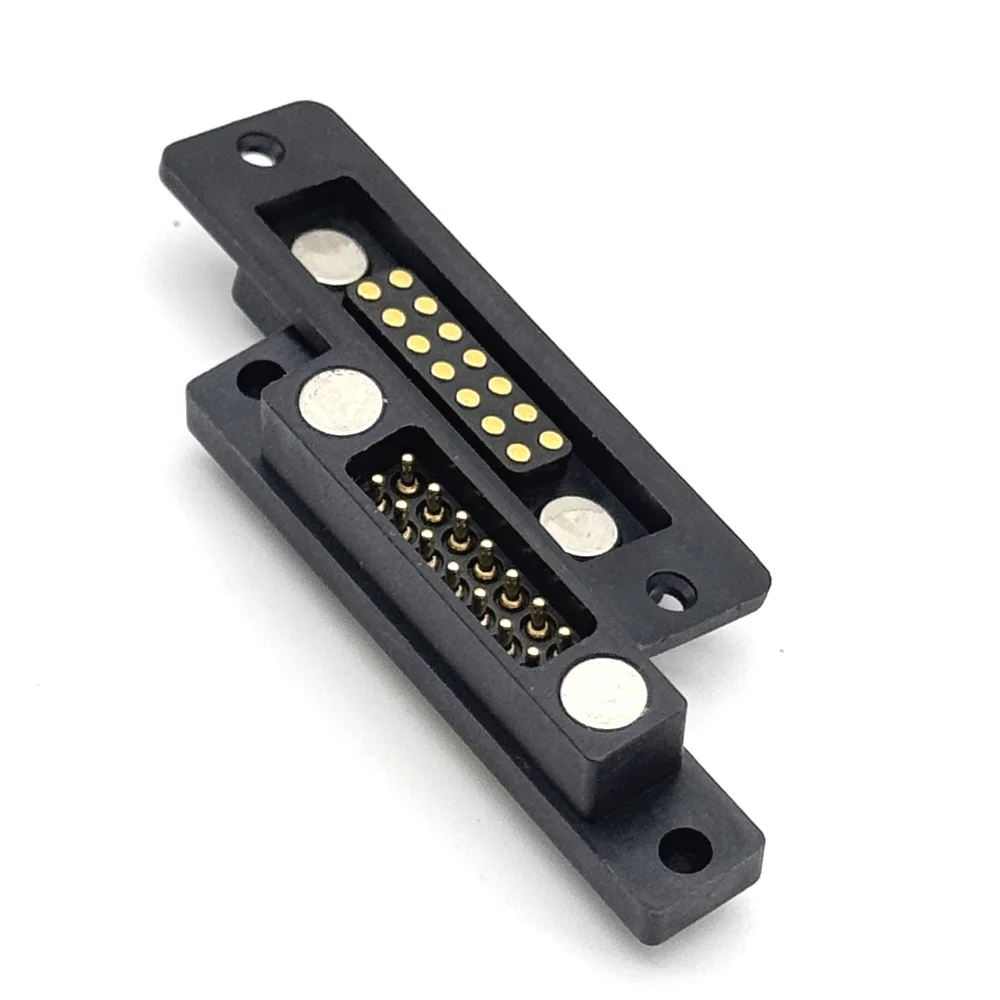 1 세트 2A 2Pin DC 마그네틱 포고 핀 커넥터 14Pin 포고핀 남성 여성 스프링 장착 DC 전원 소켓 피치 2.54mm